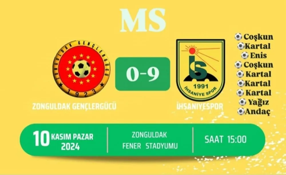 İhsaniyespor gol olup yağdı... 9-0...