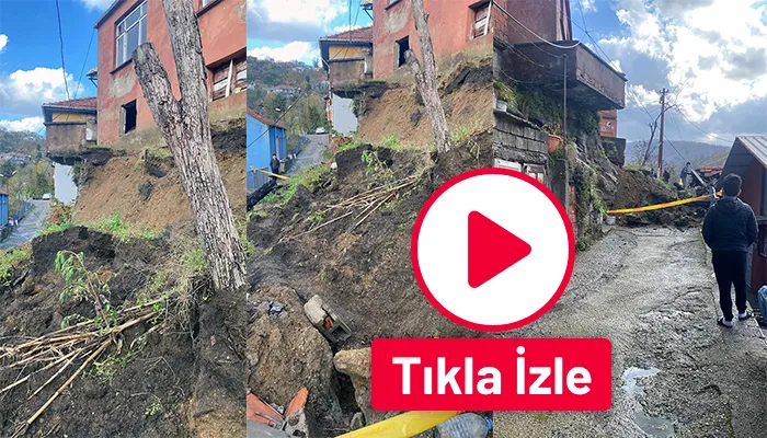 Kozlu’da korkutan heyelan… İki ev boşaltıldı… 