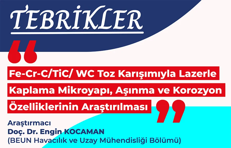 BEUN’lu Kocaman’dan TÜBİTAK Onaylı Proje başarısı