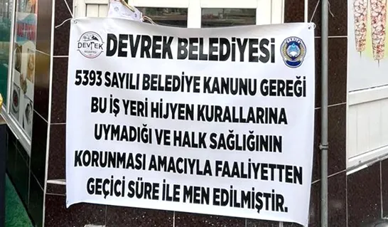 Devrek’te o işletmede mühürlendi