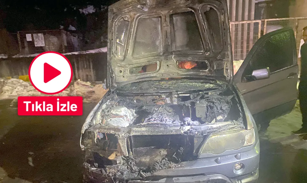 Kozlu’da park halindeki Jeep alev alev yandı...