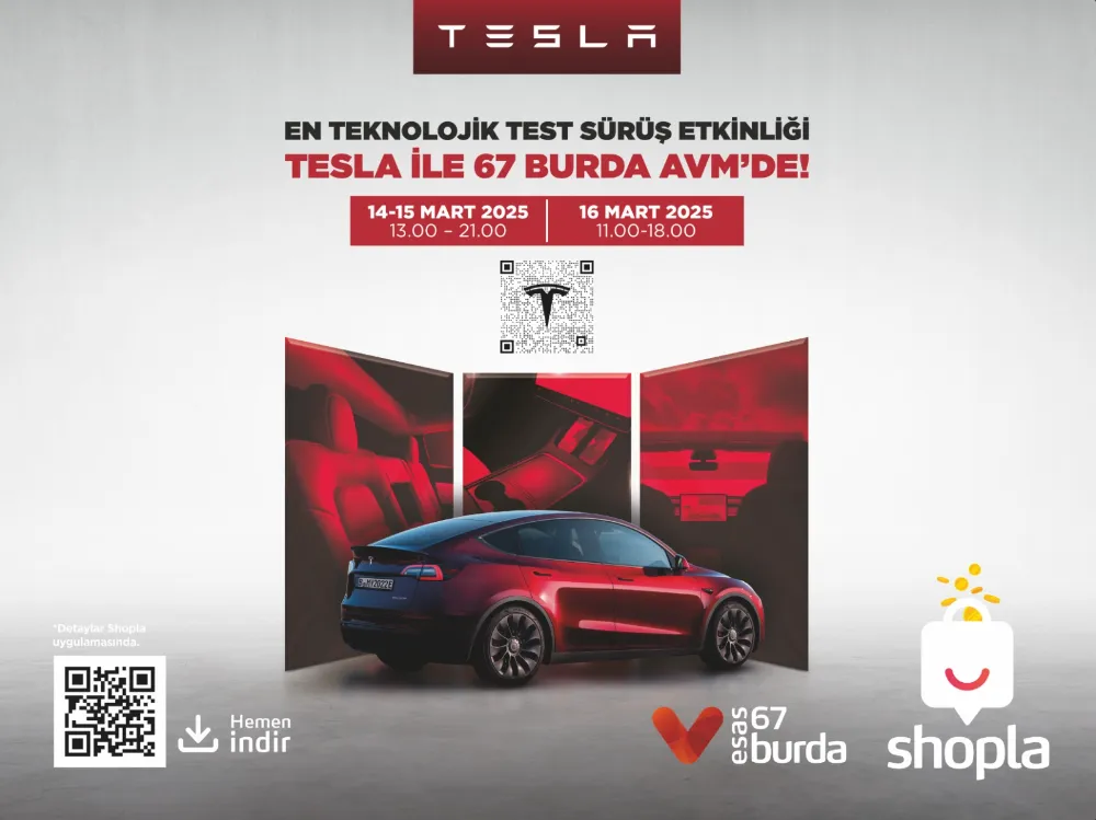 TESLA İLE TEKNOLOJİK SÜRÜŞ DENEYİMİ 67 BURDA AVM’DE!